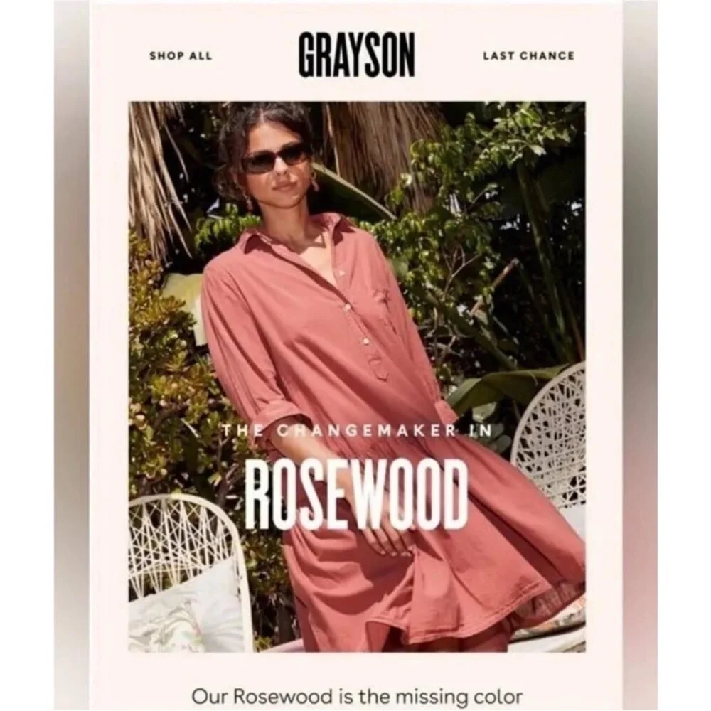 Frank & Eileen GRAYSON Changemaker Cotton Oversized Midi Dress Dusty Rose L - Picture 2 of 11